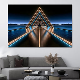 Infinite Path Toward The Neon Horizon - NicheCanvas