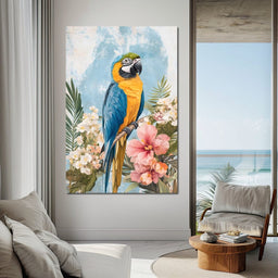 Radiant Parrot Blooms - NicheCanvas