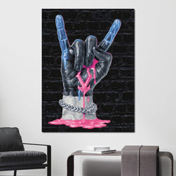 Liquid Neon Rock Gesture Tribute - NicheCanvas