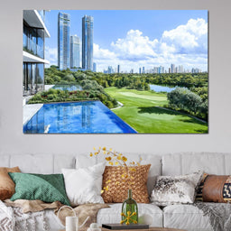 Skyline Radiance Overlooking the Golf Course - NicheCanvas