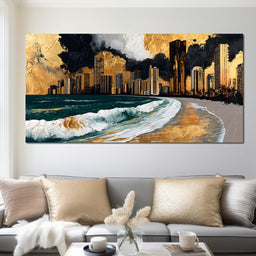 Gilded Towers Beyond The Tides - NicheCanvas