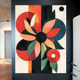 Abstract Floral Geometric Burst - NicheCanvas