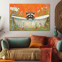 Raccoon Bath - NicheCanvas