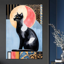 Feline Moonlit Elegance - NicheCanvas