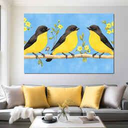 Golden Songbirds Gathering - NicheCanvas