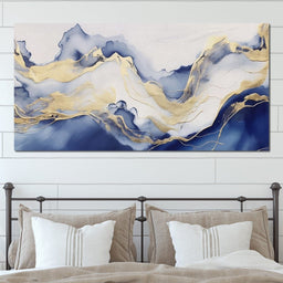Sapphire Gold Mountain Flow - NicheCanvas