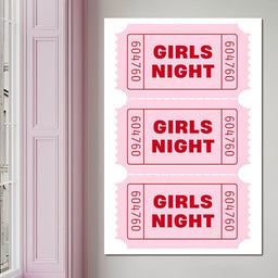 Girls Night Pink Ticket Trio - NicheCanvas