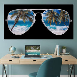 Tropical Seaside Aviators View - NicheCanvas