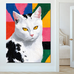 Colorful Cat Pop Style Portrait - NicheCanvas