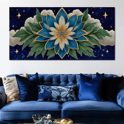 Celestial Lotus Under Cosmic Stars - NicheCanvas