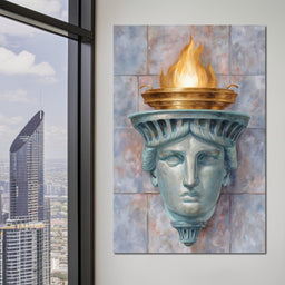 Liberty Torch Flame Portrait - NicheCanvas