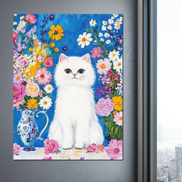 Floral Harmony Kitty - NicheCanvas