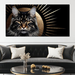 Golden Feline Radiant Majesty - NicheCanvas