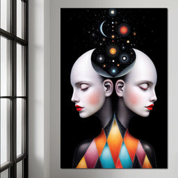 Twins of the Celestial Mind - TooplesArt - NicheCanvas