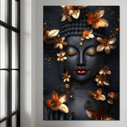 Radiant Floral Buddha Tranquility - NicheCanvas