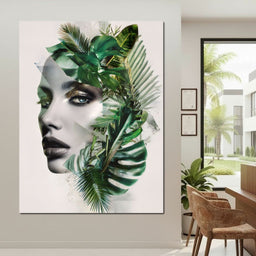 Botanical Muse Fusion Portrait - NicheCanvas