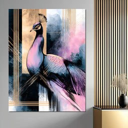 Gilded Plumage Upon Modern Horizons - NicheCanvas