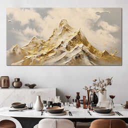 Golden Alpine Majesty Peaks - NicheCanvas