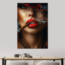 Sultry Smoke and Sable Tresses - NicheCanvas