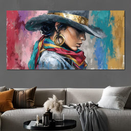 Golden Horizon Cowgirl Elegance - NicheCanvas