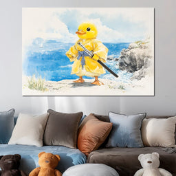 Samurai Duck By The Sea - NicheCanvas