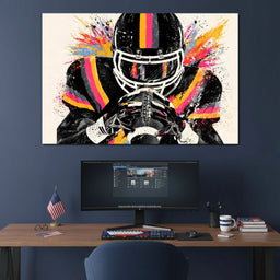 Gridiron Impact Burst of Color - NicheCanvas