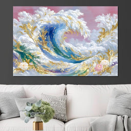 Golden Waves of Dreams - NicheCanvas