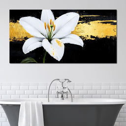 Golden Elegance Lily Blossom - NicheCanvas