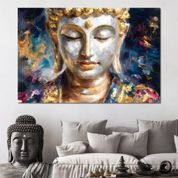 Golden Buddha Meditation Glow - NicheCanvas