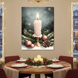 Winter Candlelight Glow - NicheCanvas