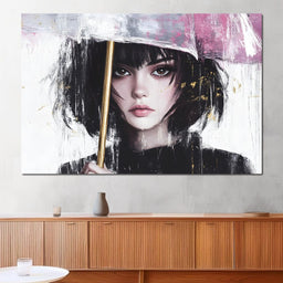 Whispering Elegance Beneath Rain - NicheCanvas