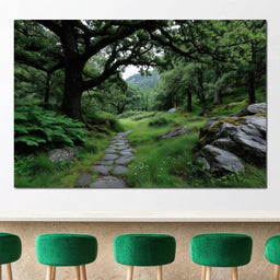 Emerald Forest Stone Pathway - NicheCanvas