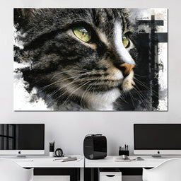 Golden Eyed Cat Portrait - NicheCanvas