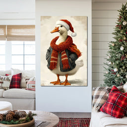 Festive Goose With Cozy Style - NicheCanvas