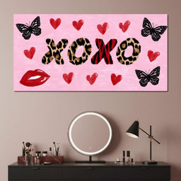 Wild Love XOXO Leopard Hearts - NicheCanvas