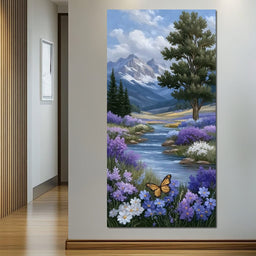 Mountain Meadow Butterfly Serenity - NicheCanvas