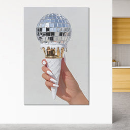 Melting Disco Cone Pop Painting - NicheCanvas