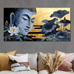 Golden Buddha Lotus Stillness - NicheCanvas