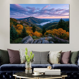 Autumn Mountain Cloud Sea View - NicheCanvas