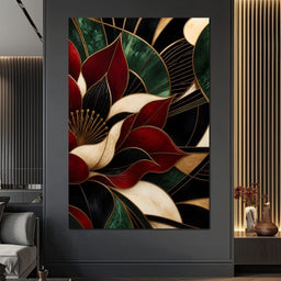 Gilded Petal Geometry - NicheCanvas