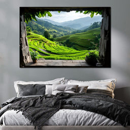 Terraced Valley Morning Glow - NicheCanvas
