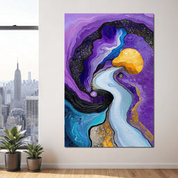 Waves of the Amethyst Sky - TooplesArt - NicheCanvas