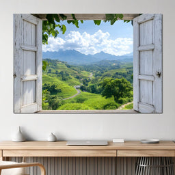 Window To Verdant Valley Dream - NicheCanvas