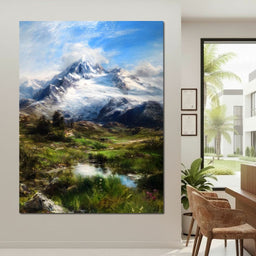 Majestic Alpine Snowbound Peak - NicheCanvas