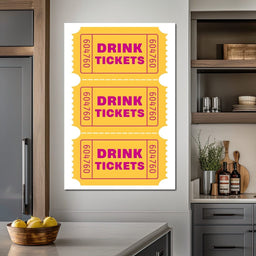 Vintage Drink Ticket Strip - NicheCanvas