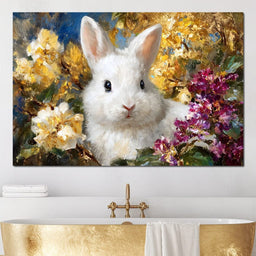 White Bunny Garden Bouquet - Neal Hackett - NicheCanvas