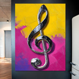 Electric Treble Clef Glow - NicheCanvas