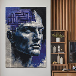 Cobalt Labyrinth Mindscape - NicheCanvas