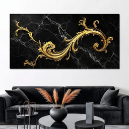 Baroque Flame on Obsidian Stone - TooplesArt - NicheCanvas