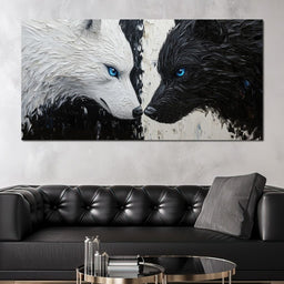 Duality of Wolf Spirits - NicheCanvas